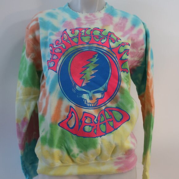 NWT Womens MadeWorn Intermix Grateful Dead Multicolor Tie Dye Sweatshirt Top XS - Picture 5 of 11